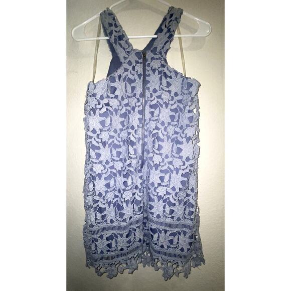Gianni Bini Womens Blue Eyelet Halter Dress Size Medium - Picture 2 of 7